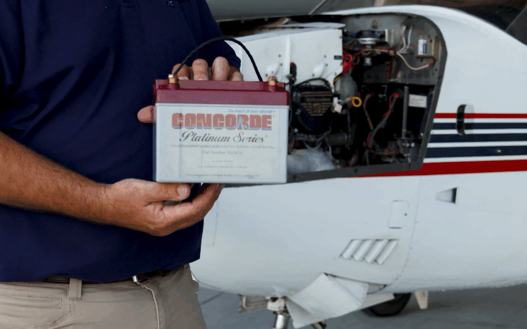 An Aero-Mach Wilco customer prepares to install a Concorde Battery